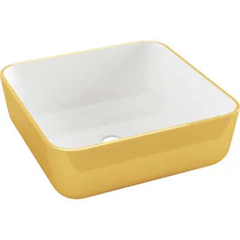 Umyvadlo INVENA - Umyvadlo na desku MALAGA 39 cm, bílá/zlatá CE-39-013-W