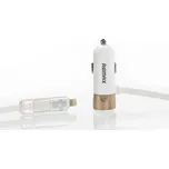Nabíječka do auta REMAX RCC-102 2v1 vč. microUSB a Lightning datového kabelu zlatá