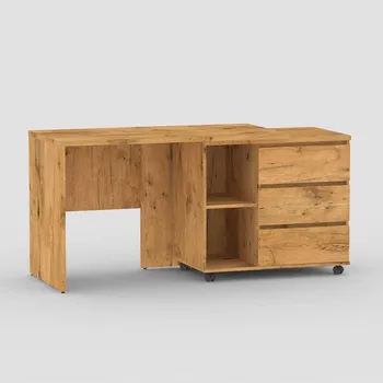 Psací stůl Psací (PC) stůl s otočným kontejenrem Rea Roy - Psací stůl rohový i rovný