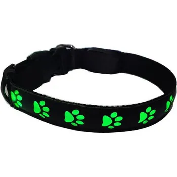 Obojek pro psa Nabíjecí svítící obojek pro psy s tlapkami, 6 barev Velikost: XS