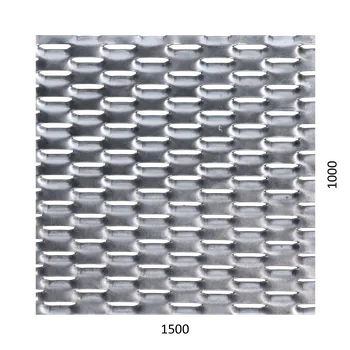 Plech KOVIAN, s.r.o. Tahokov Fe, oko: 47x18mm, můstek: 8mm (1500x1000x1,5mm), orientace oka: rozměr oka 47mm je rovnoběžný s rozměrem desky 1