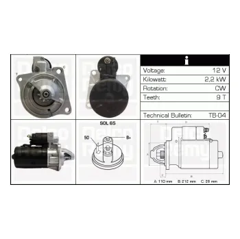 Rozvod motoru Starter pro IVECO ZETA, DAILY I, DAILY II, DAILY III, DAILY IV (01.78-08.11) 7235