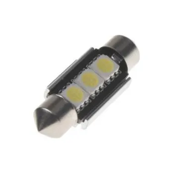 Autožárovka LED žárovka 2ks 12V 5W SV 10x36mm bílá, sufit, 3x SMD LED s rezistorem 12843