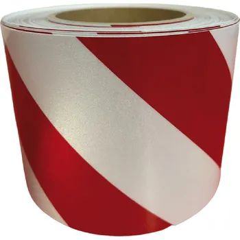 Reflexní páska 3M samolepicí červená-bílá, levá, DIN 4844 - balení 1 metr