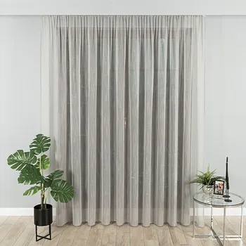Záclona Záclona Faustina - šedá obšití okrajů 320
