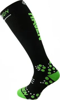 Dámské ponožky Kompresní podkolenky HAVEN EvoTec Silver black/green - MIDDLE COMPRESSION vel. 4-5 (37-39)