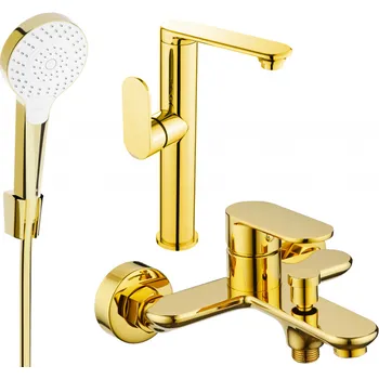 Vodovodní baterie Mexen Milo R05 sada vanových koupelnových armatur, zlatá - 713153R05-50 Bateriové soupravy