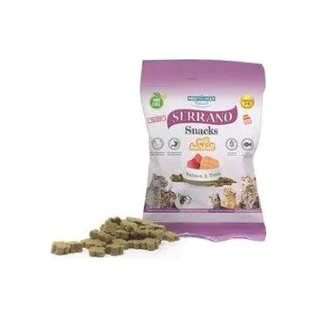 Pamlsek pro kočku Serrano Snack for Cat-Salmon&Tuna-AntiHairball 50g