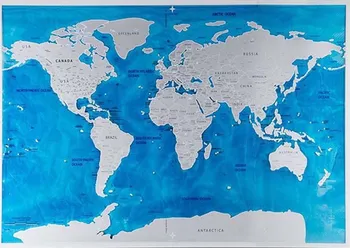 Plakát Silver stírací mapa světa XL 82,5 x 59,4 cm
