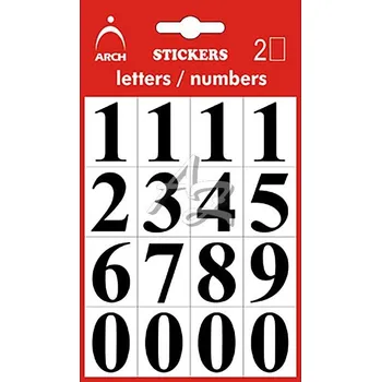 Speciální papír samolepicí etikety/2archy, Číslice 0-9, výška 26mm, Černé