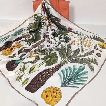 Šátek Hedvábný šátek Exotika 90x90 cm v dárkovém balení, HEDVÁBNÝ SVĚT