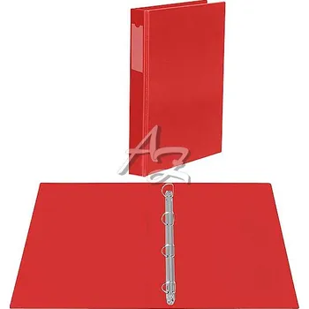 pořadač 4kroužek A4/40mm, PVC, potažený fólií, Červený