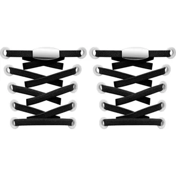 Tkaničky do bot Elastické tkaničky do bot široké - Typ E - zacvakávací, dvojitá koncovka, jeden pár - Černé, 100 cm