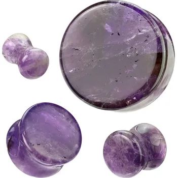 Piercing Piercingate Plug do ucha - Ametyst - PTP00297 - Barva/Motiv: Ametyst (fialová), Průměr Tunely, plugy, roztahováky: 12 mm