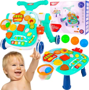 Dětské chodítko Active Table 2v1 chodítko s hracím stolečkem barevné