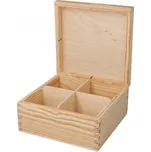 Dřevěná krabička na čaj 4 přihrádky H4 galanteriadrew