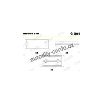 Blok motoru Ložiska klikové hřídele GLYCO H1086/5 STD - sada