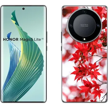 Pouzdro na mobilní telefon Gelový kryt mmCase na Honor Magic 5 Lite 5G - červené listy