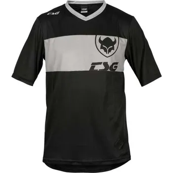 Cyklistické oblečení Dres TSG Waft Jersey krátký rukáv black grey L