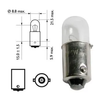 Autožárovka Žárovka 12V 4W s paticí BA9s 1168