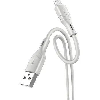 Borofone kabel BX99 Method - USB na MicroUSB - 2,4A 1 metr šedý