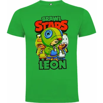 Chlapecké tričko Tričko Leon Evolution Brawl Stars Barva: Zelená, Velikost: 122/128 - 7/8let