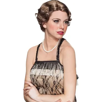 Karnevalový kostým Dámská paruka - 20. léta, světle hnědá