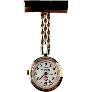 Hodinky Kovové připínací kapesní hodinky s tenkým krkem nejen pro zdravotní sestru - růžově zlaté