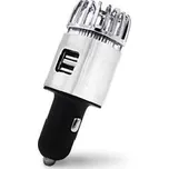 Ionizátor a čistička vzduchu do auta IONKINI JO-6291 s ozonizátorem a DUAL USB - stříbrná