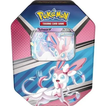 Sběratelská karetní hra Pokémon prázdná plechová krabička Sylveon na Pokémon karty