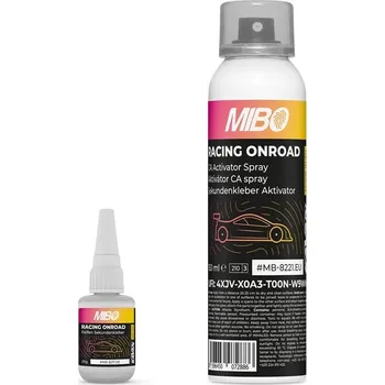 Průmyslové lepidlo MIBO Racing Onroad vteřinové lepidlo (20g) + aktivátor spray (150ml) - expresní doprava