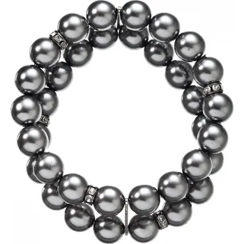 Náramek Perlový náramek dvouřadý tmavě šedý 33065.3 grey