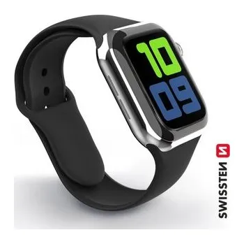 Chytré hodinky SWISSTEN silikonový řemínek pro Apple Watch 38-40 mm černý