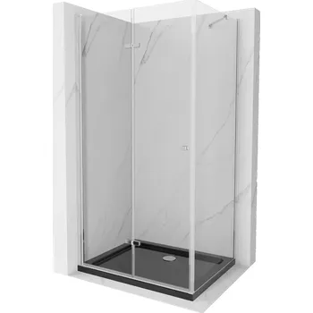 Mexen Lima skládací sprchový kout 120 x 90 cm, transparentní, chrom + vanička Flat, černá - 856-120-090-01-00-4070 Sprchové kouty s vaničkou