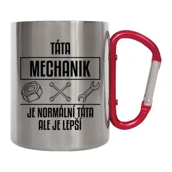 Žertovný předmět Táta mechanik je normální táta, ale je lepší - kovový hrnek s karabinou- Tričkový.cz