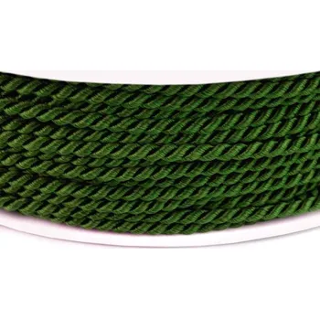 Stuha Kroucená šňůra 2 mm - zelená - 1m