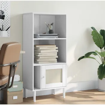 Knihovna vidaXL Knihovna SENJA ratanový vzhled 60 x 35 x 130 cm borovice [358059] Barva: Bílá