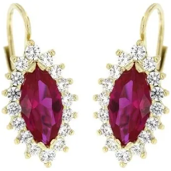 Náušnice Zlatnictví U Kostela Zlaté patentové náušnice s rubínem a zirkony 242 461070940