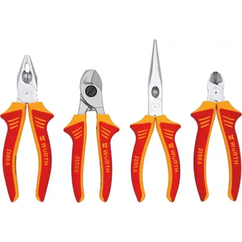 Kleště WURTH Sortiment kleští VDE s nůžkami na kabely, 2K rukojeť