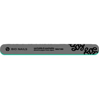 BIO NAILS Pilník profi 180/180 tenký rovný logo šedý Kusy: 1 ks