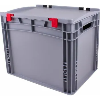 Zahradní úložný box Euro přepravka s víkem 400*300*320 mm, šedá