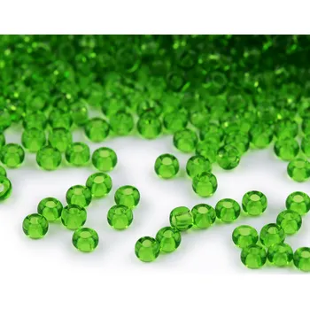 Dětské navlékací korálky Rokajl PRECIOSA zelená průhledná > (8/0) Ø2,9mm (sáček 20g)