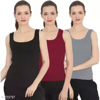 Dámská tílka 3ks v balení Červená, Černá, Šedá XL