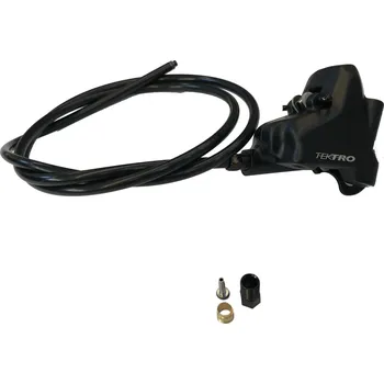 Brzda na kolo BTWIN Brzdový třmen Flatmount s hadičkou 1000 mm BEZBARVÁ|ČERNÁ