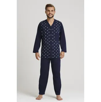 Pánské pyžamo Pánské rozepínací pyžamo Gucio dł/r M-2XL mix barev-mix designu XL