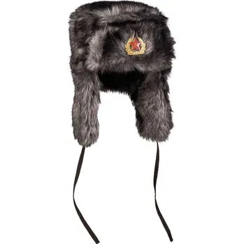 Čepice Mil-tec Beranice s kožíškem &quot;SHAPKA&quot; ČERNOŠEDÁ M