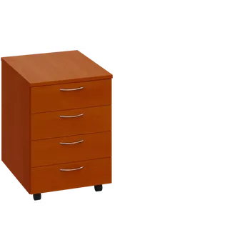 Zásuvkový kontejner EK 1 - 01 kontejner pojízdný, 4-zásuvkový, deska 18 mm, bez zámku, třešeň šumavská