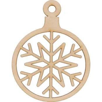Vánoční dekorace Dřevěná vánoční ozdoba dekorace Vánoční baňka s motivem Vločky galanteriadrew