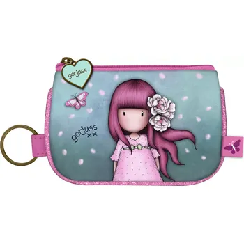 Peněženka i klíčenka "Cherry Blossom" od firmy SANTORO London z kolekce Gorjuss Sparkle &Bloom (Gorjuss Sparkle & Bloom - Keyring Zip Purse - "Cherry Blossom")