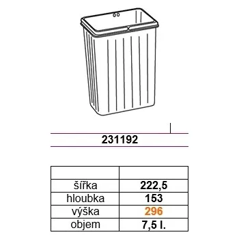 Odpadkový koš GOLLINUCCI Příslušenství náhradní koš pro Sistema 900 a Linea 580 1x7,5l šedá (GOLLINUCCI Příslušenství náhradní koš pro Sistema 900 a Linea 580 1x7,5l šedá)